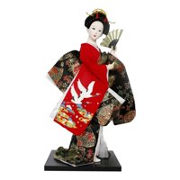 Magideal - Figuras En Miniatura De Muñeca Geisha Japonesa De 30 Cm, Estatua De Niña, Escultura De Figura Coleccionable De Geisha Asiática Para Escritorio, Dormit , Rojo B Rojo