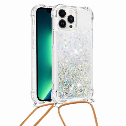 Funda Foxdock Para Iphone 13 Pro Con Cuerda Ajustable, Brillo Líquido, Protección Antigolpes Y Lente – Ideal Para Regalo