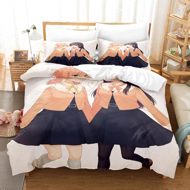 Fashion Bloom Into You Bedding Set Single Twin Full Size Bed Set Adult Kid Bedroom Duvet cover Sets Anime Bed Sheets
