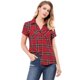 thumbnail image 1 of INSPIRE CHIC Camisas de Cuadros para Mujer con Cuello en Punta y Botones para Regreso a Clases Blusas Rojas 2XL, 1 of 6