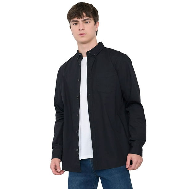 Camisa Hombre Roll Up Negro Corona
