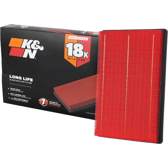 K&N Engine Air Filter Long Life 18,000 Mile Replacement Air