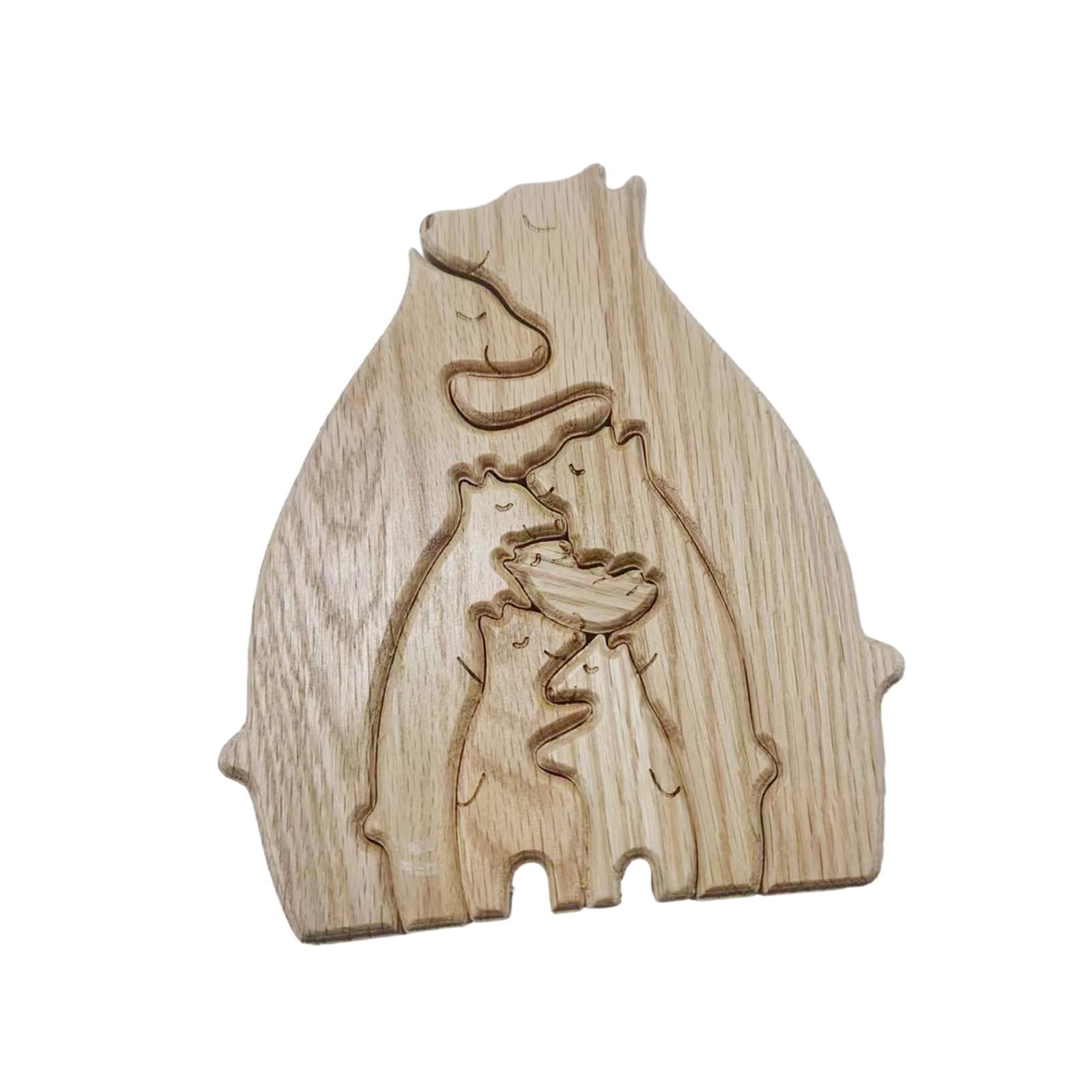 Bothyi - Rompecabezas De Arte De Madera Para Familias De Osos, Rompecabezas Para Calentar La Casa, Adorno De Escritorio Bonito Diy
