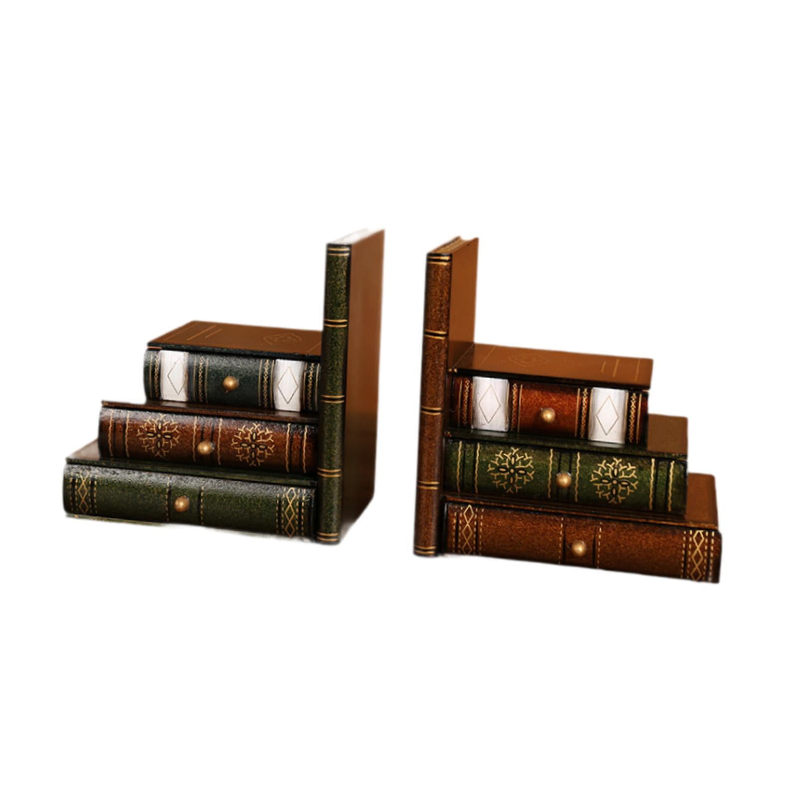 Bothyi - 2 Piezas De Adornos De Libros Falsos, Sujetalibros, Soportes Para Libros Para Biblioteca, Mesa De Café, Estudio, Alto Y Delgado