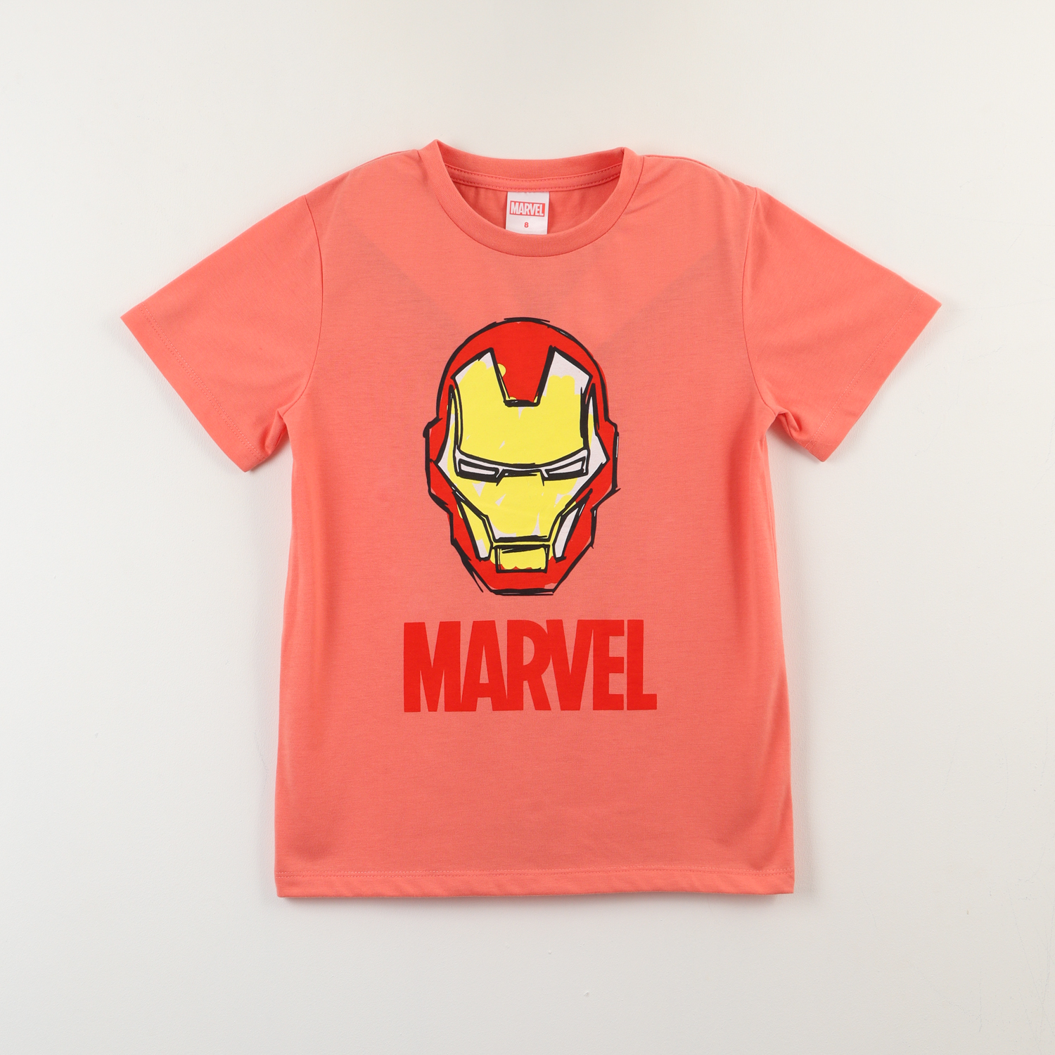 Polera Manga Corta Niño Rojo Iron Man Avengers Marvel