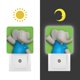 thumbnail image 3 of Babar Luz nocturna LED con sensor de anochecer a amanecer para dormitorio, baño, pasillo, escaleras - Lámpara LED nocturna de enchufe, 0.5W - 1 pieza, 3 of 6
