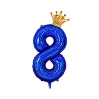 Globo Hengximaoyi Con Corona Láser Azul, Número 8, 40 Cm, Para 8 Años