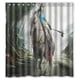 thumbnail image 1 of Cortina de ducha con diseño de caballo de asalto para niña, con ganchos, tamaño 66 x 72 pulgadas, 1 of 3