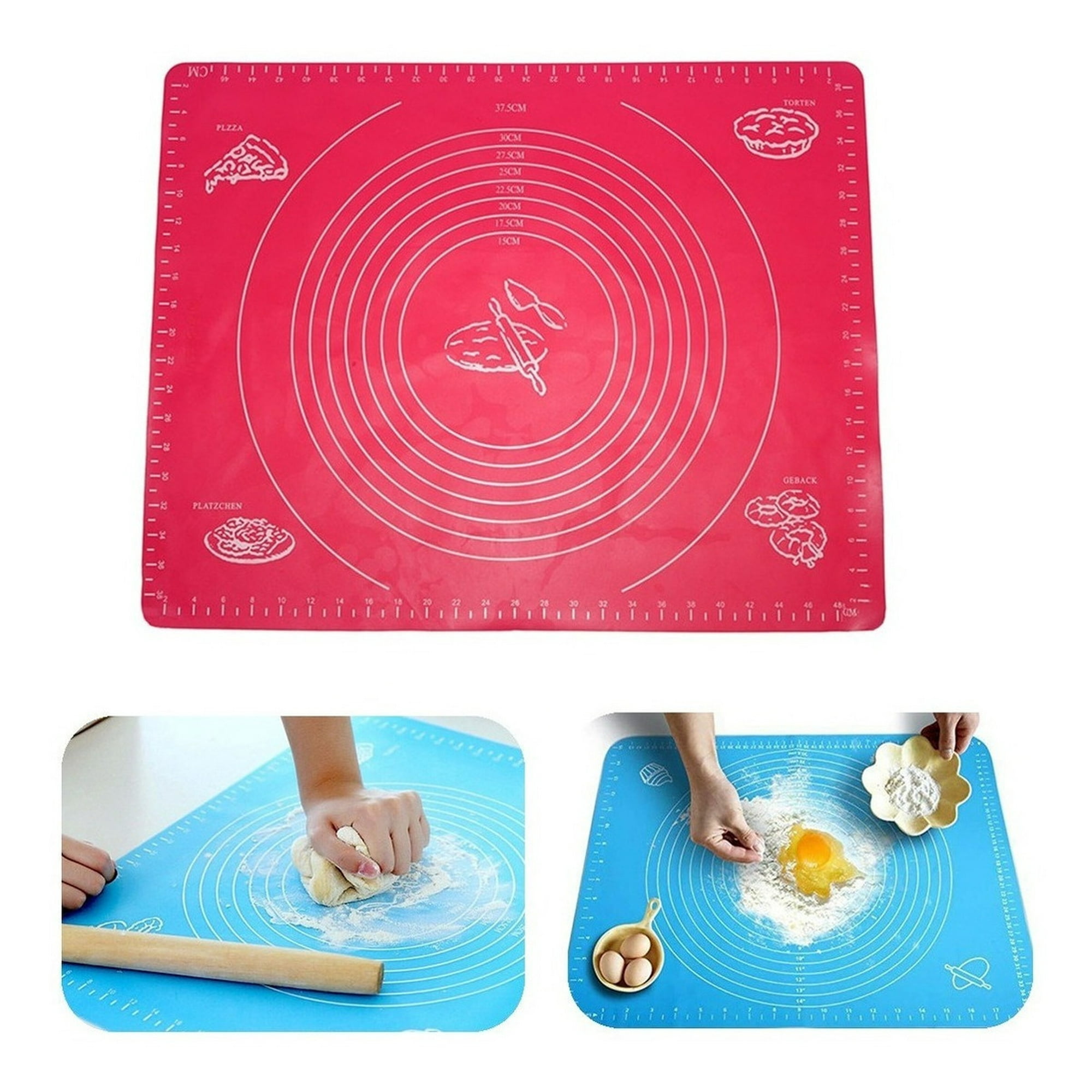 Genérico - Lámina Silicona Amasar Bizcocho Pizza Pan Fondant 50x40 Cm