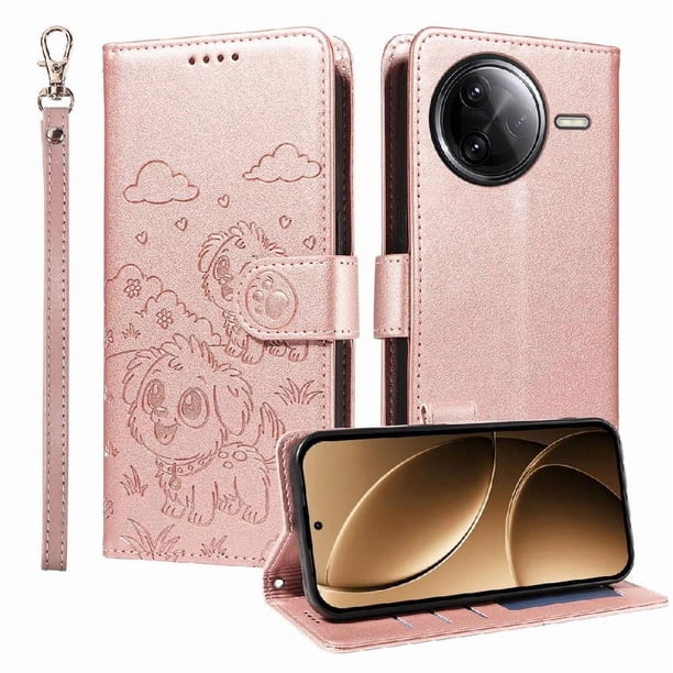 Funda Billetera FOXDOCK Compatible con Xiaomi POCO F7 Ultra, Diseño Perrito Tierno, Ranuras para Tarjetas y Soporte Plegable