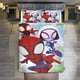 thumbnail image 3 of Spiderman 'Saving The Day' Microfiber 3-Piece Bedding Set (1 Duvet Cover + 2 Pillow Shams)Kids Bedding Bed Sheets, 3 of 5