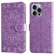thumbnail image 4 of Funda tipo cartera FOXDOCK para iPhone 16 Pro Max , diseño girasol en relieve, cuero PU, cierre magnético, soporte y tarjetero, 4 of 5