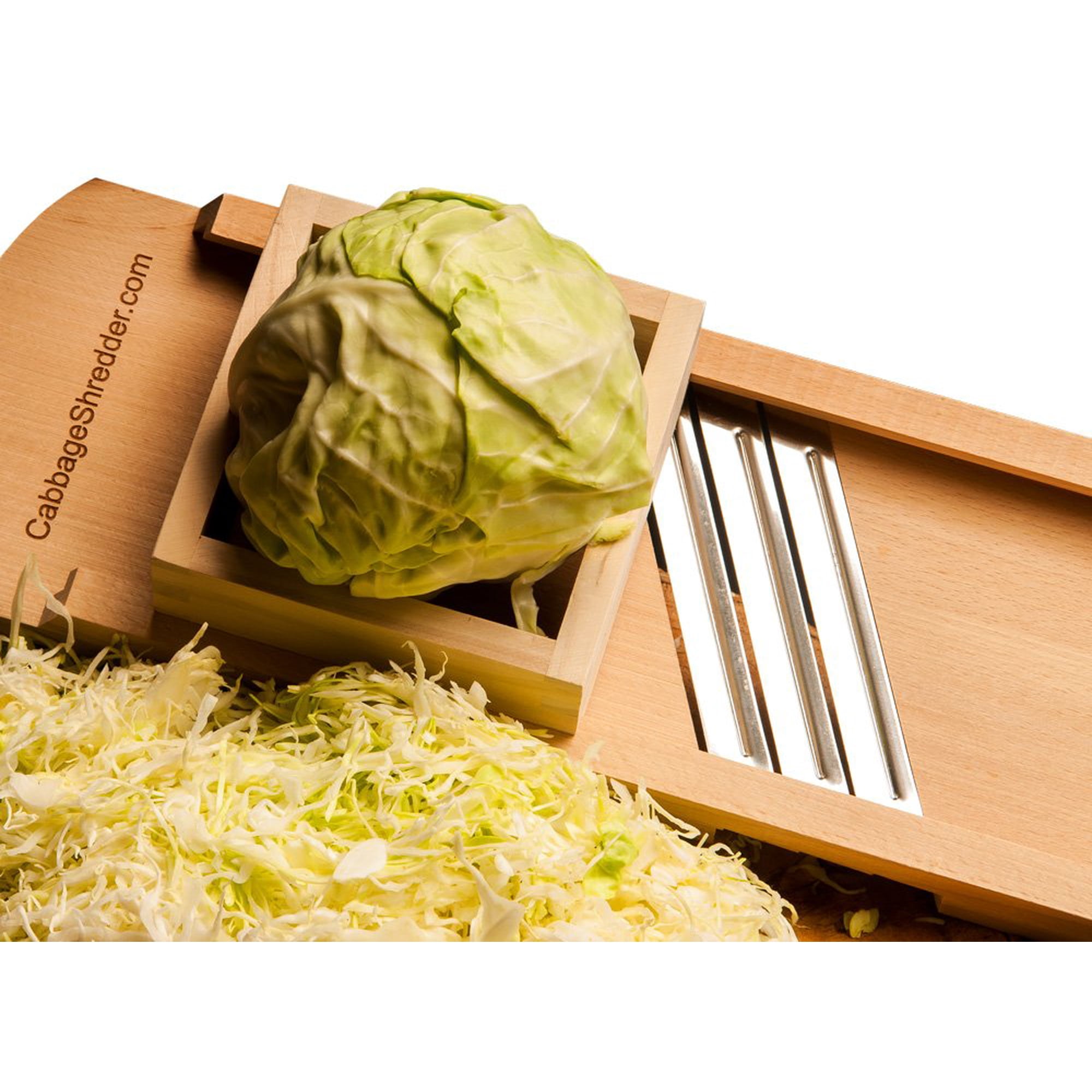 Cabbageshredder - Trituradora De Repollo Y Mandolina De Madera Con Protección Para Los Dedos