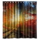 thumbnail image 1 of Cortina de ducha con diseño especial de amaneceres y atardeceres con árboles otoñales, juego de cortina de baño con ganchos, tamaño 66 x 72 pulgadas, 1 of 3