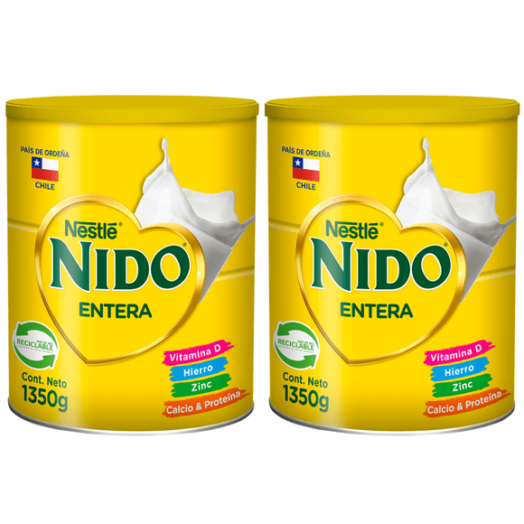 Leche En Polvo Nido® Entera Tarro 1350g Pack X2