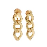 Elbauldejuma - Aros Eslabones Chapado En Oro 18K Earcuff Sin Perforación