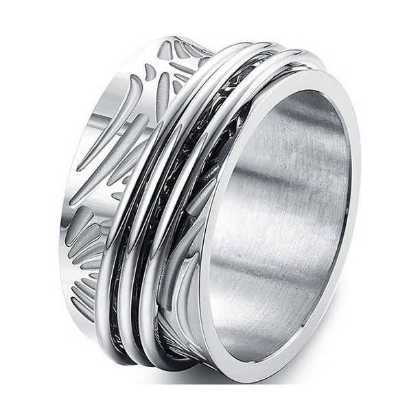 1pc Punk Stainless Steel Butterfly Anxiety Ring - Unisex Rotating Fidget Spinner for Stress Relief & Wedding Parties!