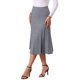 thumbnail image 4 of INSPIRE CHIC Falda Plisada de Mujer Cintura Alta Elástica Línea A Tejido de Punto Acanalado Falda Midi Suéter Conjunto de Otoño Invierno S Gris Claro, 4 of 6