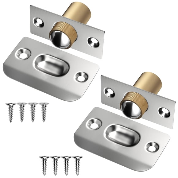 Cierre de bola para puerta Jiayi, 2 piezas, ajustable, color plata