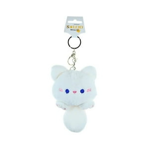 Soleio - Llavero De Peluche Colgante Gatito Cute Blanco