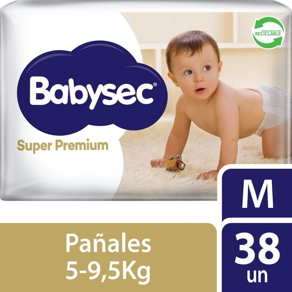 Pañales Babysec Bebé Súper Premium M, 38 Un
