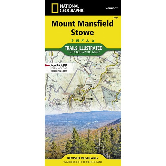 Mapa Nacional Geographic de Mount Mansfield – Stowe Impermeable