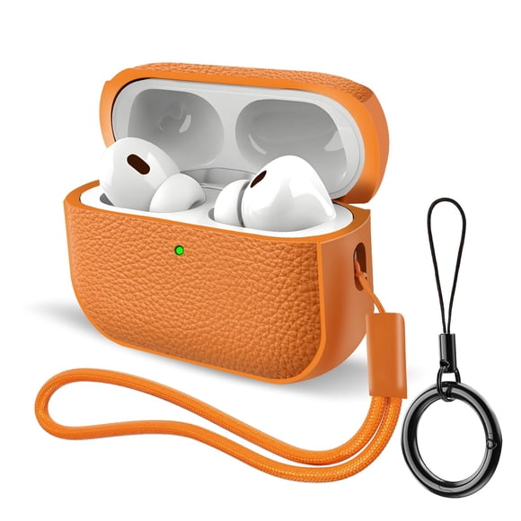 Funda para AirPods Pro 3 2025 Release en piel, color naranja