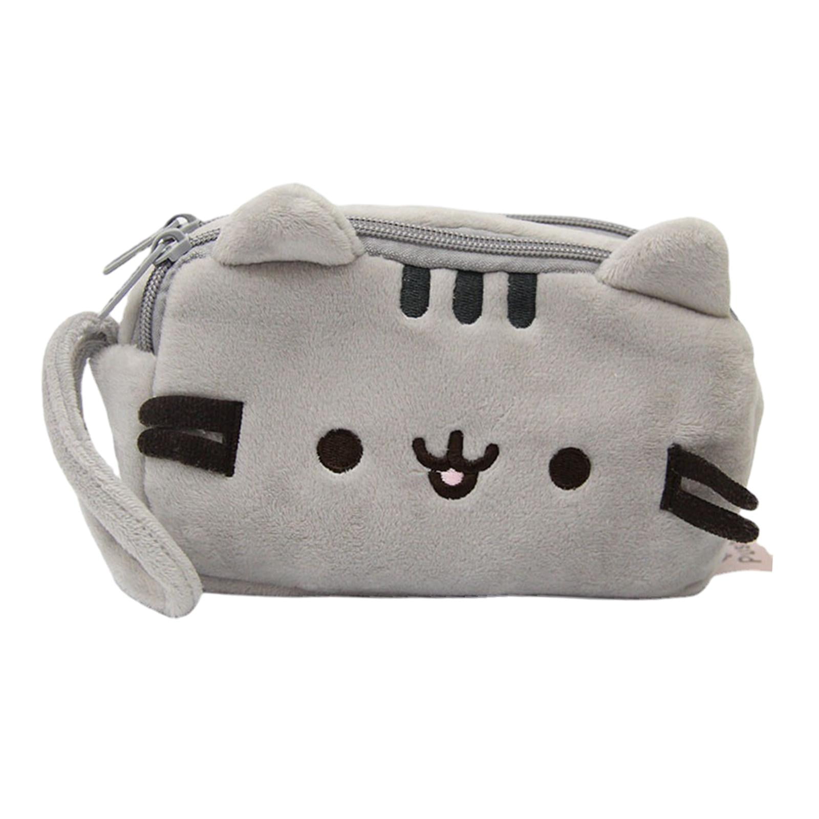 Bothyi - Estuche De Lápices De Felpa, Bolsa De Almacenamiento Portátil De Gato De Dibujos Animados, Estuche De Bolígrafo Con Cierre De Cremallera