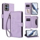 thumbnail image 1 of Funda Cartera Mariposa para [Motorola Moto G55 5G] con Soporte y Cremallera Morado claro, 1 of 6