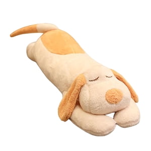 Magideal - Muñeco De Perro Con Tira Suave, Almohada De Felpa Larga, Regalo Cómodo, Cojín De Dibujos Animados Duradero, Juguete De Peluche Para Sofá, Dormir, Beige 60Cm