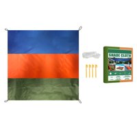 Ioensy - Sun Shade Sail Beach Manta A Prueba De Arena Impermeable Al Aire Libre Verde Naranja Azul