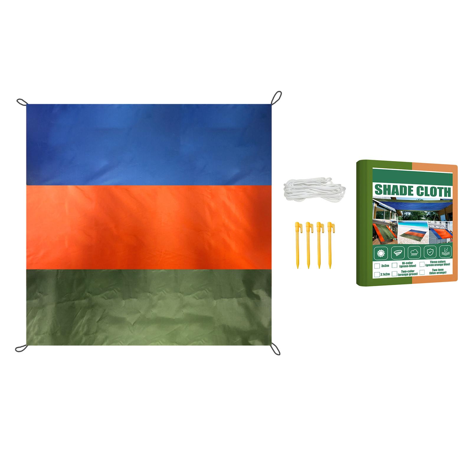 Ioensy - Sun Shade Sail Beach Manta A Prueba De Arena Impermeable Al Aire Libre Verde Naranja Azul