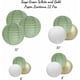 thumbnail image 2 of Faroles de papel verde salvia, blancos y dorados, decoración para fiestas, chinos, japoneses, colgantes, decorativos, para cumpleaños, baby shower, bodas, vegetación neutra, decoración del hogar, 12 u, 2 of 5