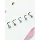 thumbnail image 1 of Set 5 Piercing Multicolor Acero Nariz Zirconia Nostril Tipo L, 1 of 5