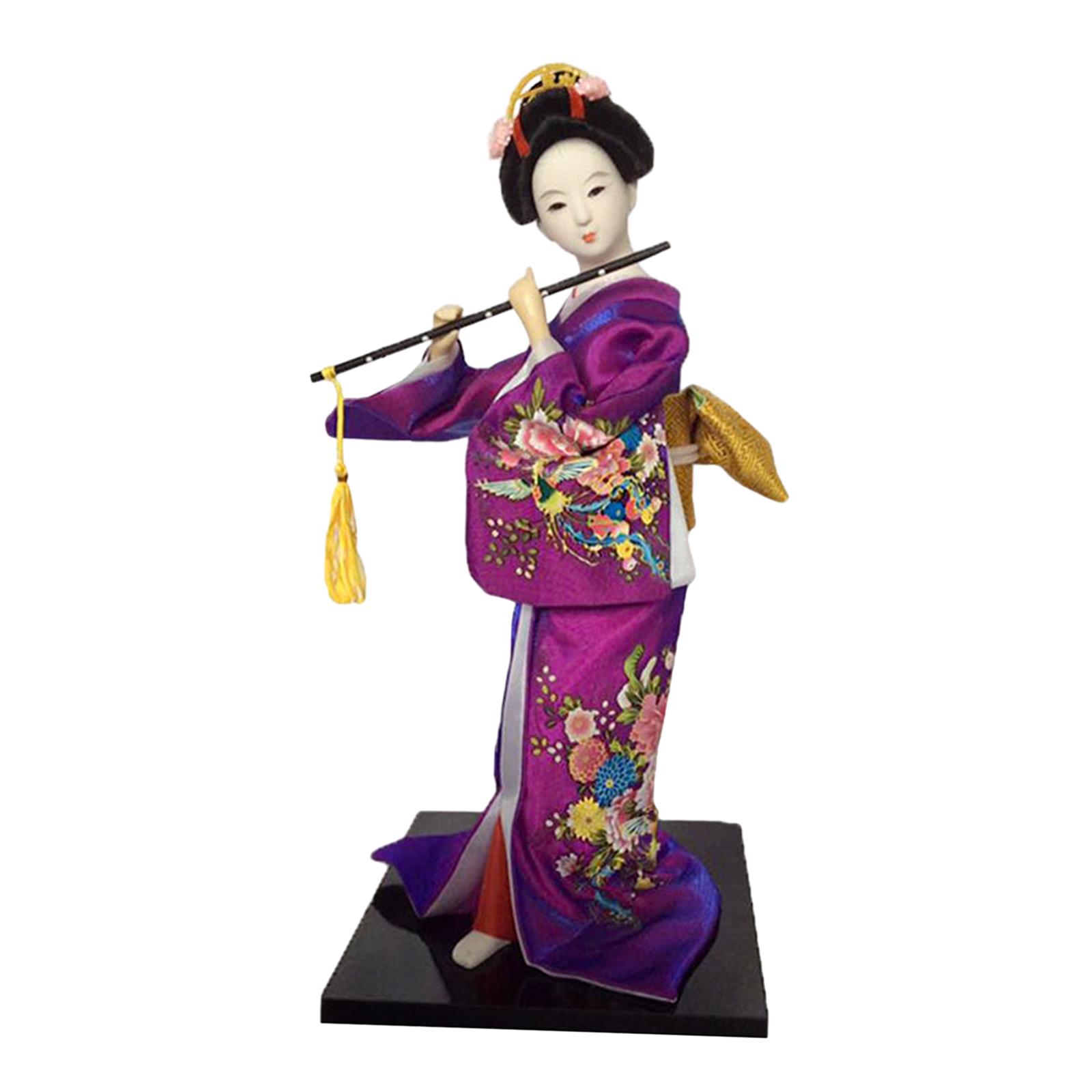 Magideal - Estatua Asiática, Muñeca Geisha Japonesa Con Kimono, Decoración Étnica Popular, Figura Coleccionable Tradicional, Muñeca Kabuki Para Tienda Y Oficina Estilo H