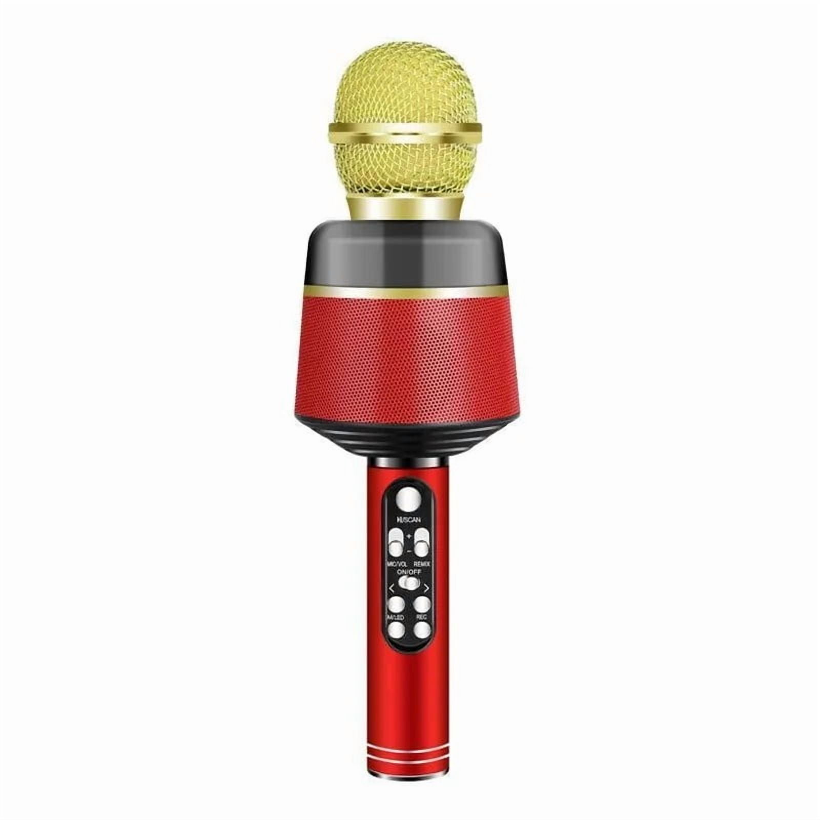 Genérica - Micrófono Inalámbrico Bluetooth Karaoke Led, Rojo