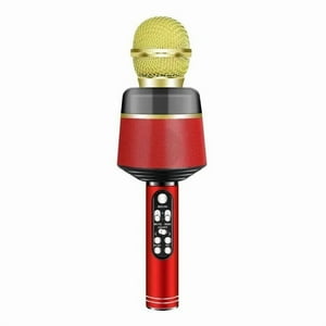 Genérica - Micrófono Inalámbrico Bluetooth Karaoke Led, Rojo