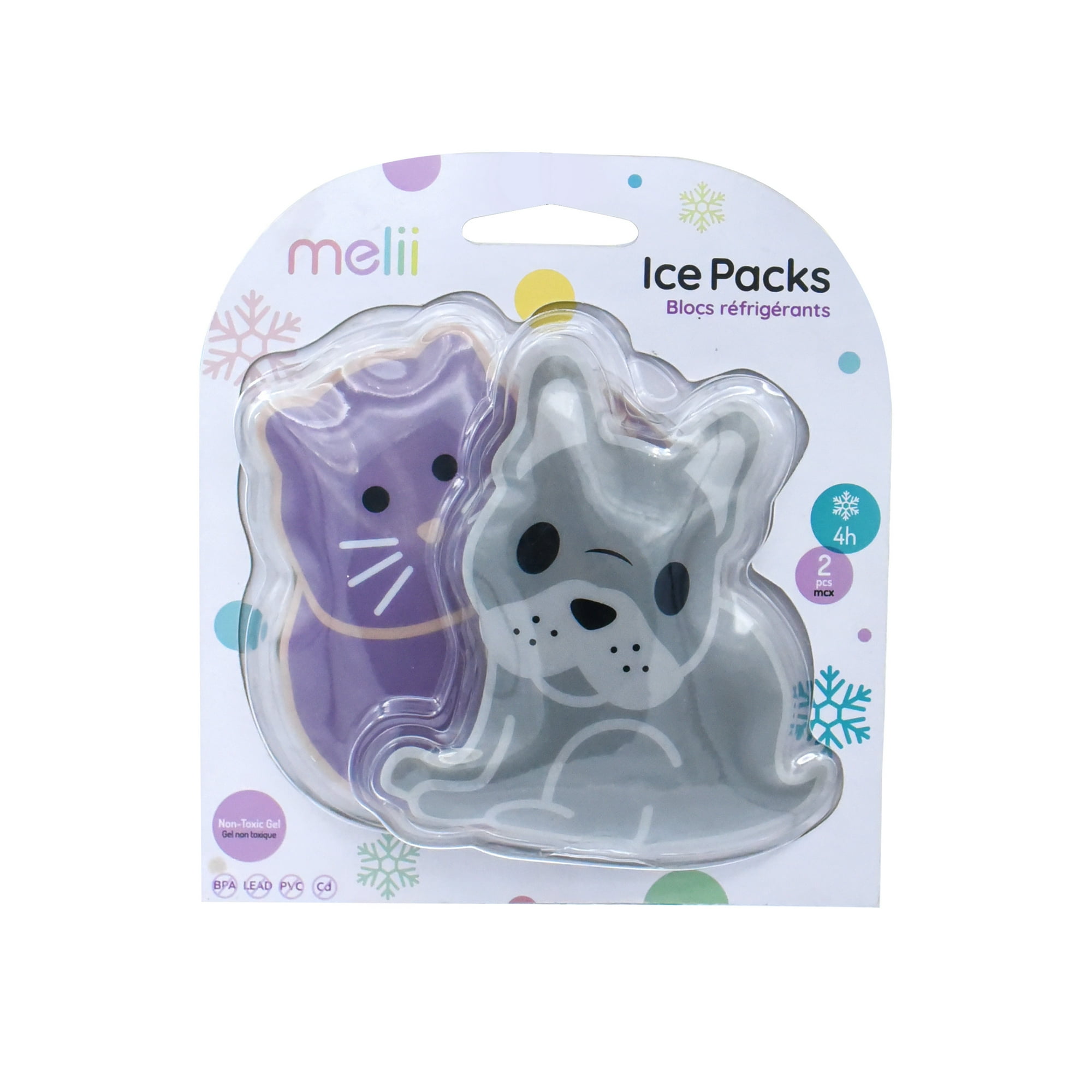 Melii - Pack De 2 Gel Fríos Bulldog-gato