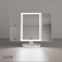 Espejo Maquillaje Triple Aumento Led Luam 1 Un
