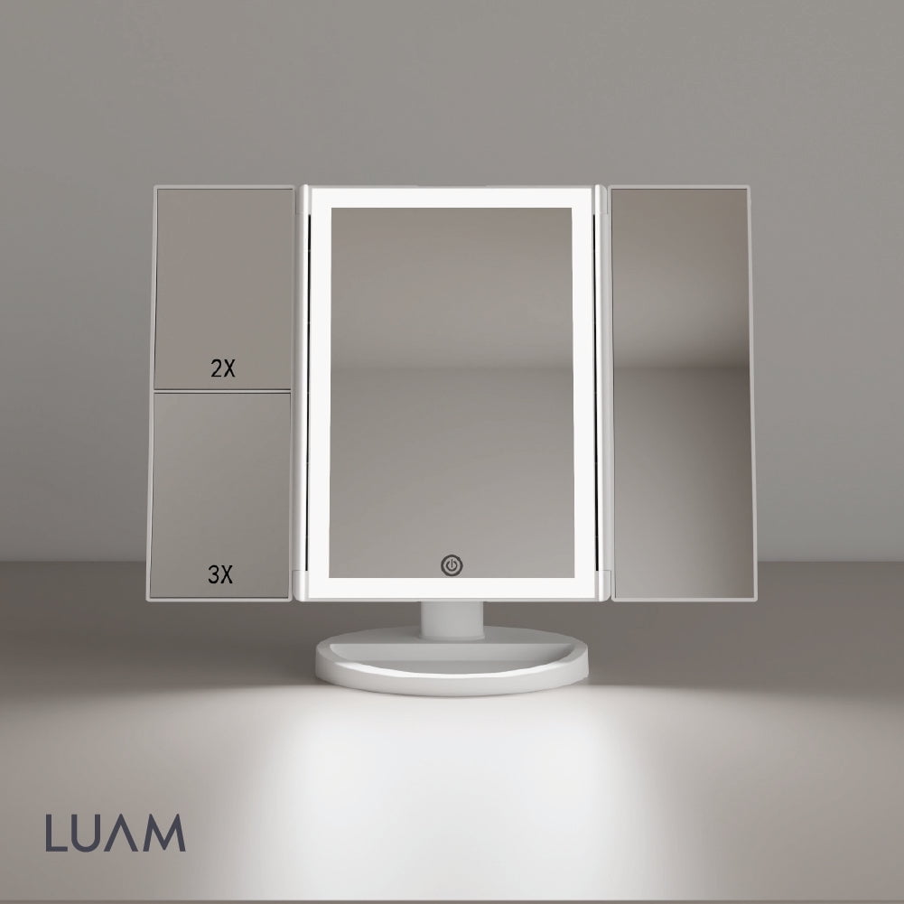 Espejo Maquillaje Triple Aumento Led Luam 1 Un
