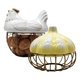thumbnail image 1 of Pack Porta Huevos Y Porta Ajos Decorativos Cocina amarillo, 1 of 4