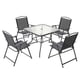 thumbnail image 1 of Set Juego De Terraza Vidrio 4 Sillas Negro, 1 of 7