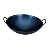 Magideal - Wok De Hierro, Utensilios De Cocina, Multifuncional, Tradicional, Redondo Con Asas Dobles, Sartén Para Saltear, Guisar, Freír, Wok, Cocinar 50 Centímetros