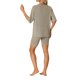 thumbnail image 3 of INSPIRE CHIC Conjunto de chándal de punto acanalado suave para mujer, camiseta de manga corta, pantalones cortos, ropa de estar en casa, ropa de dormir XL Caqui, 3 of 6