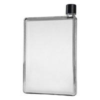 Magideal - Botella De Agua Plana Hervidor Transparente Resistente A Fugas Reutilizable Portátil Fácil De Llenar Botella De Bebida Taza De Agua Para Fitness Cicli 750Ml