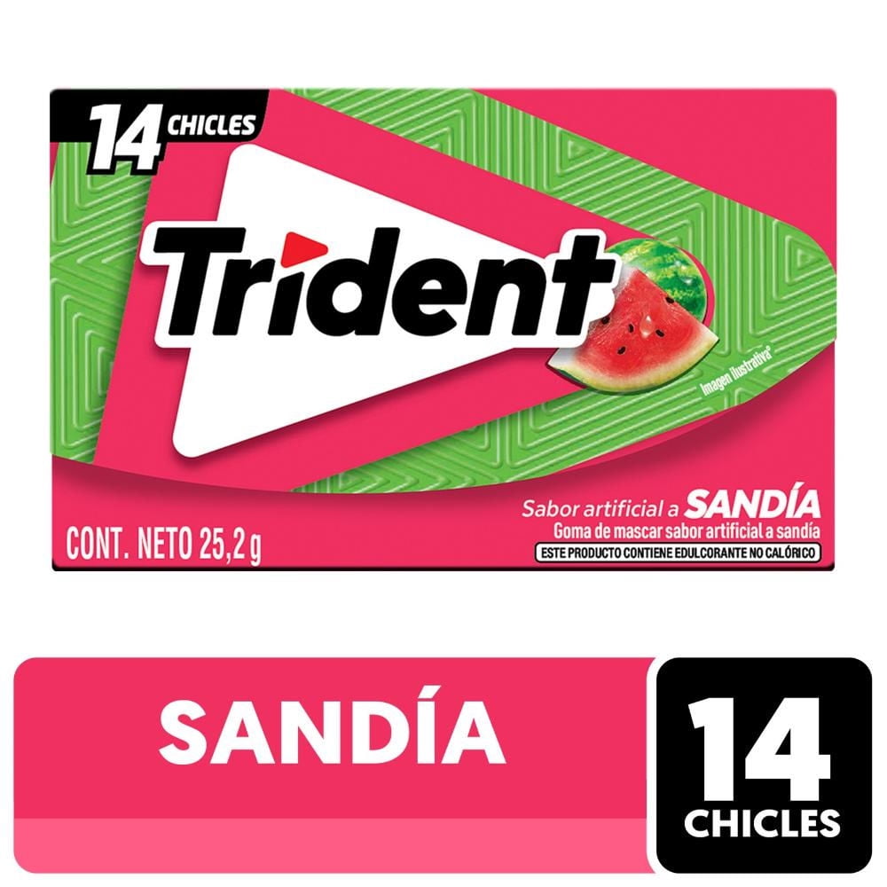 Chicle Sabor Sandía 14 Un 25,2 g Trident