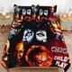 thumbnail image 1 of Juego de ropa de cama de la novia de Chucky, funda nórdica, ropa de cama de dibujos animados cómoda y ligera, 3 piezas (funda)., 1 of 3