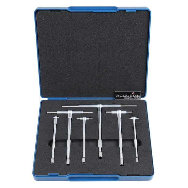 Juego de medidores telescópicos Accusize Industrial Tools Premium de 5/16 pulgadas, 6 unidades, cromo satinado
