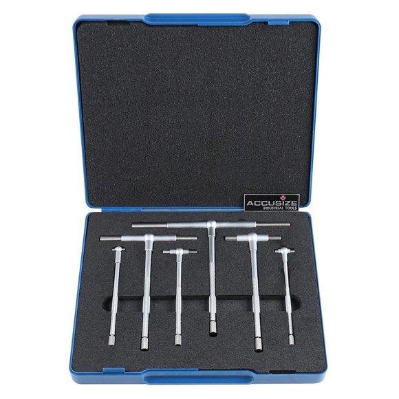 Juego de medidores telescópicos Accusize Industrial Tools Premium de 5/16 pulgadas, 6 unidades, cromo satinado