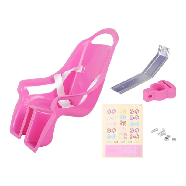 Asiento de muñeca, regalos para niños, accesorios de bicicleta con calcomanías DIY, asiento de bicicleta de muñeca, decoración de bicicleta para niñas , Pink Rosado